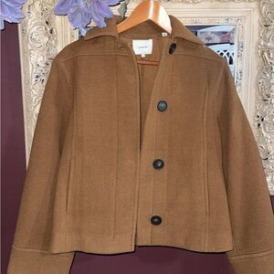 VINCE Brown Wool Crop Jacket